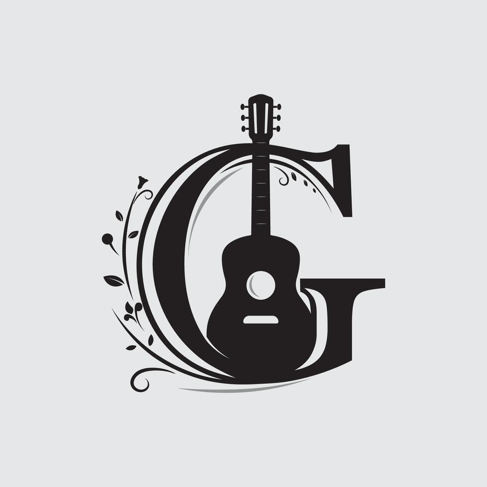 Jazz Guitar Logo for Band and Musicians vector
