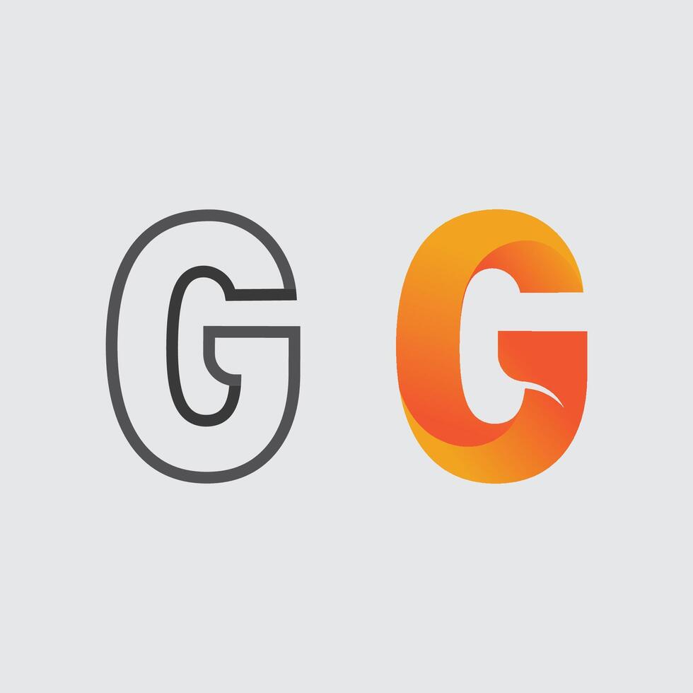 Creative G Typography Logo Paired with a Minimalist G Letter Symbol vector