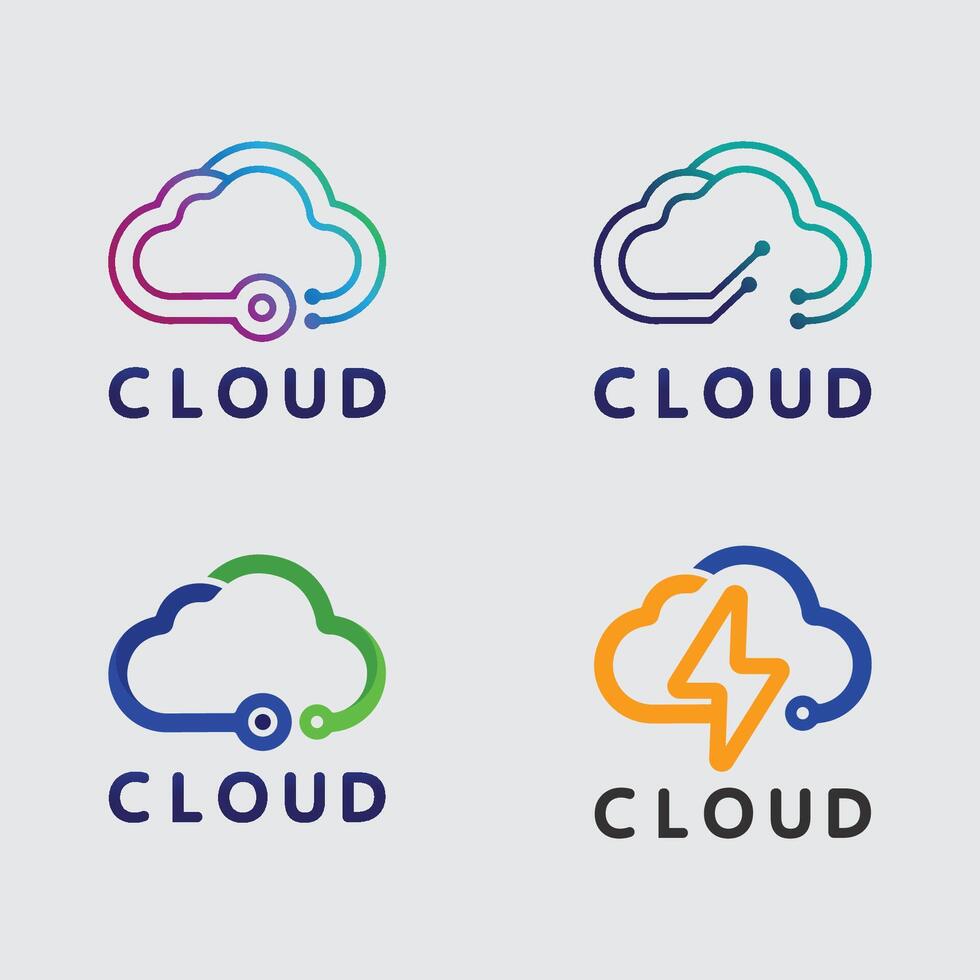 Cloud Symbol for Data Transfer App and Web Cloud Network Company Logo vector
