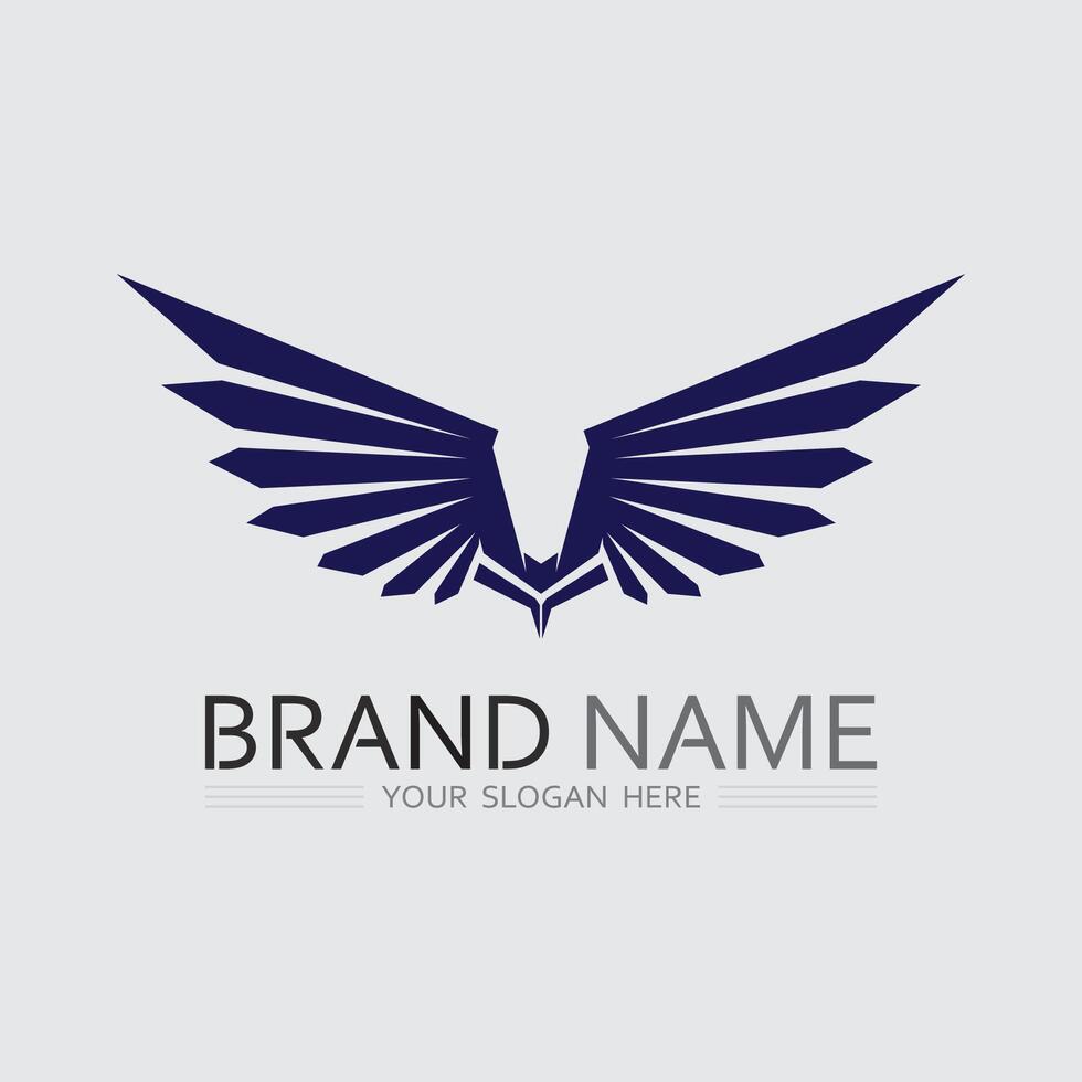 Wings Spread Out in Minimalist Modern Line Art Logo Design vector