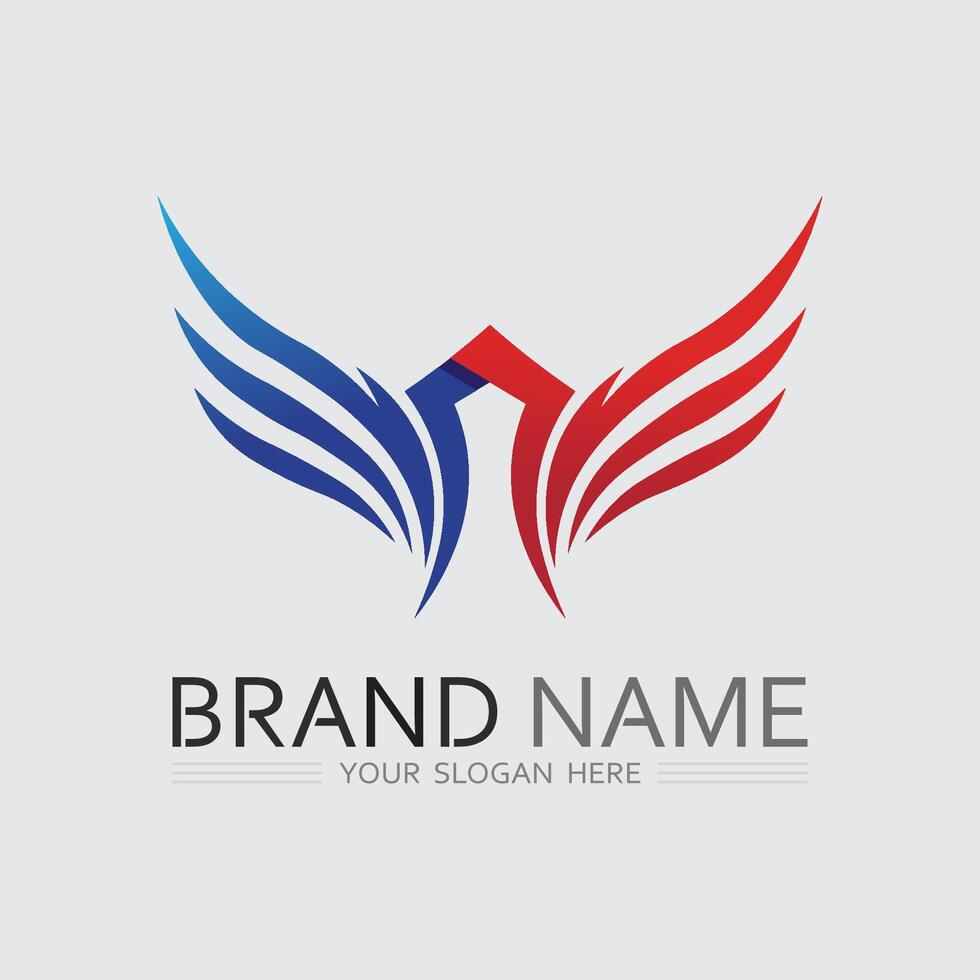 Bold Hawk Wings Logo in Style for Action Brand, Tactical Gear, or Streetwear Design vector