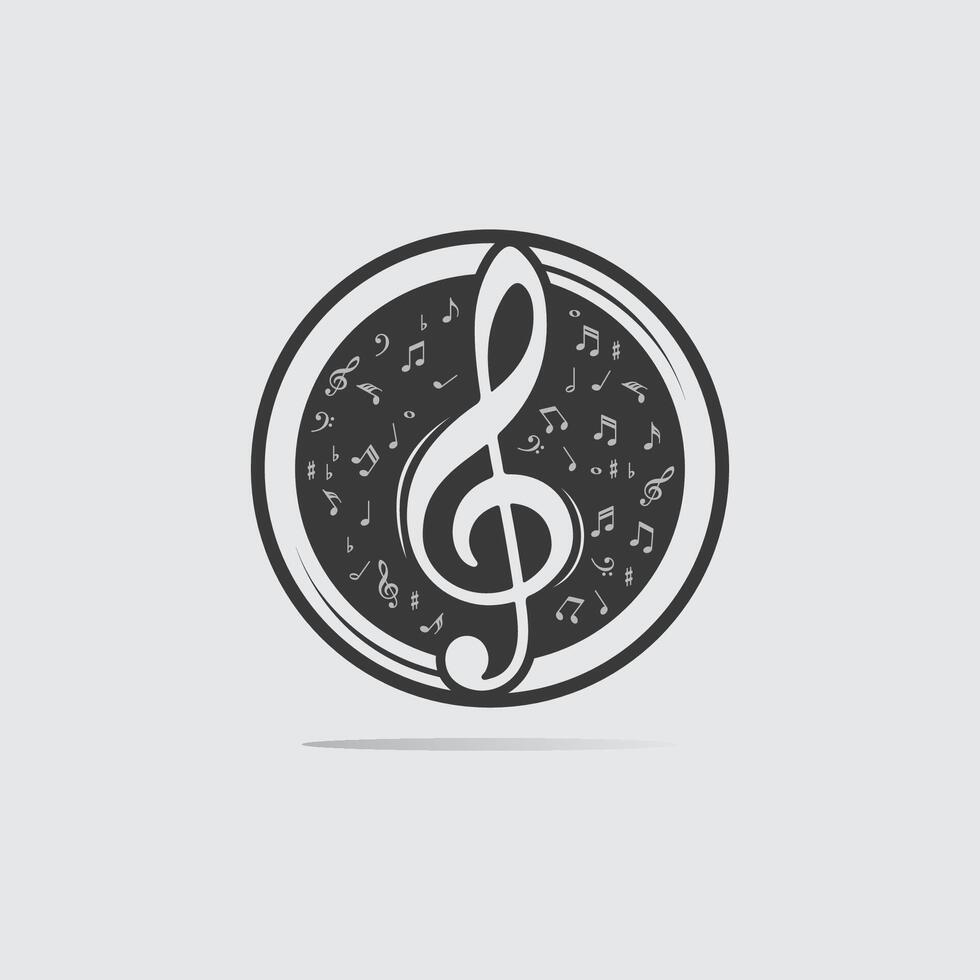 Creative Musical Notation Logo Set vector