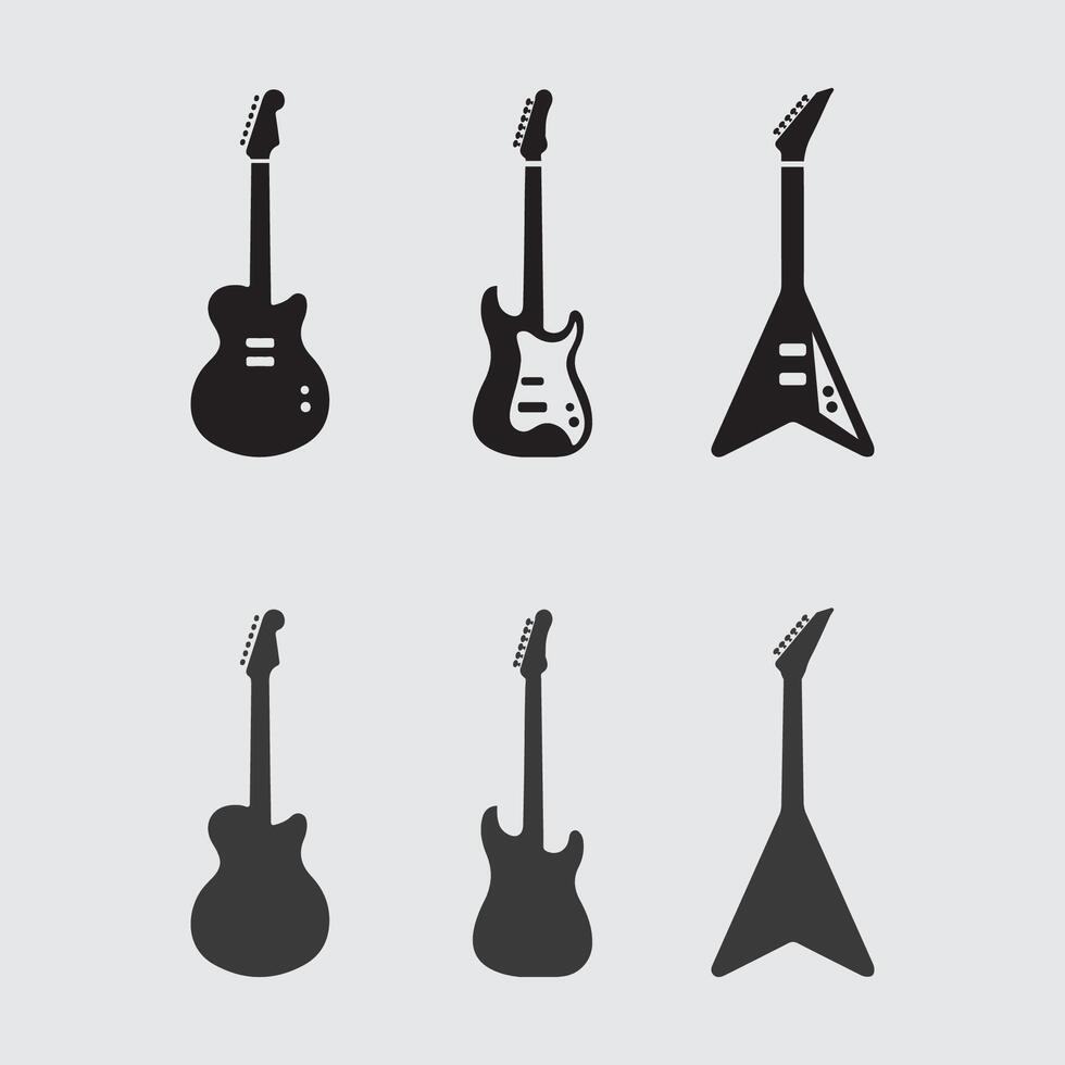 Guitar Logo Design with Music Notes for World Music Day Celebration vector