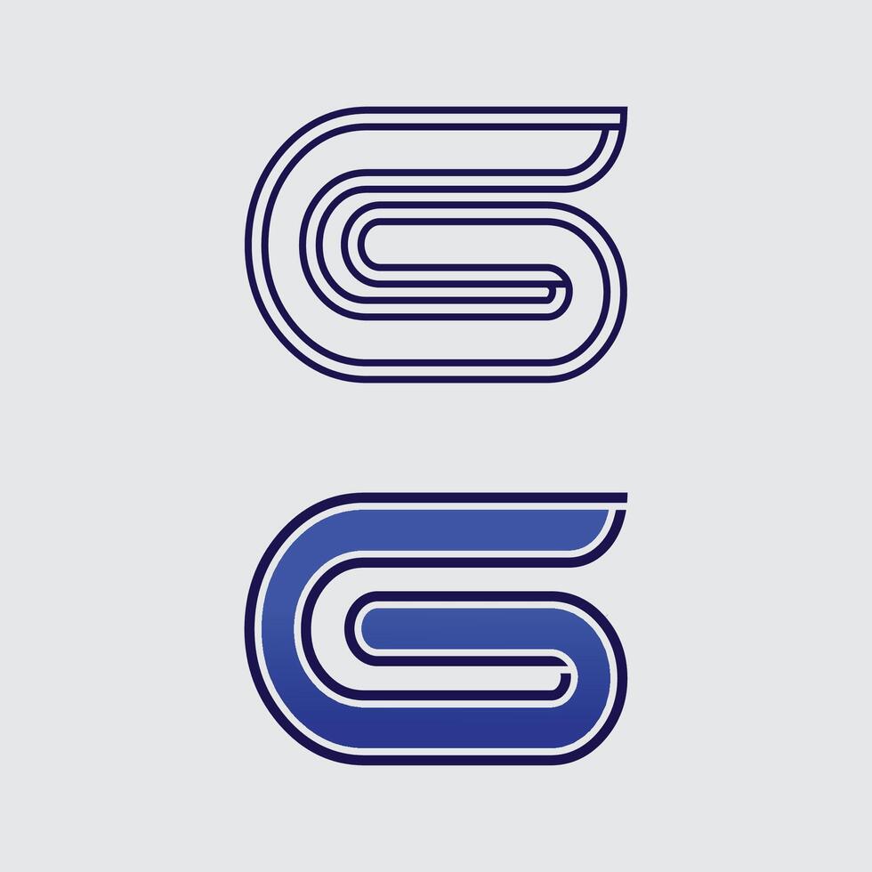 Bold G Logo Icon Set alongside a Gradient G Initial Logo vector