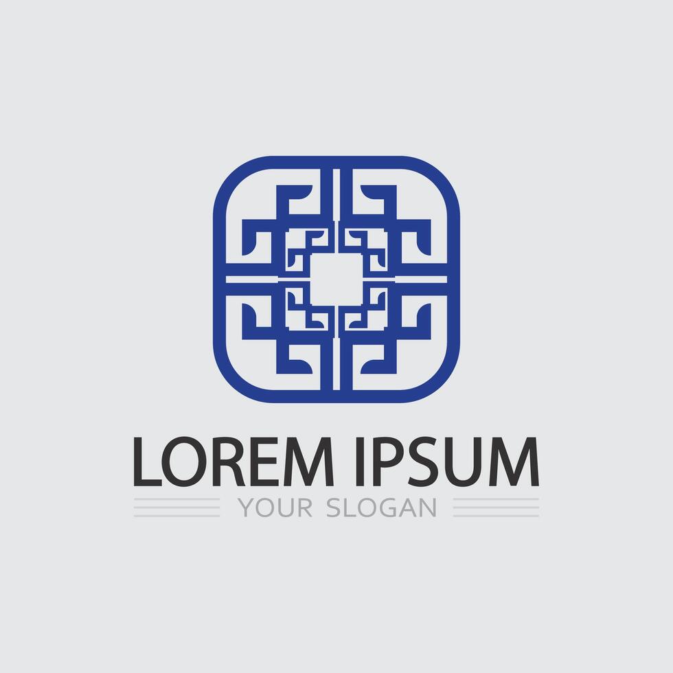 Unique and Abstract Business Icon Logo with Technology and Network Concept Design vector