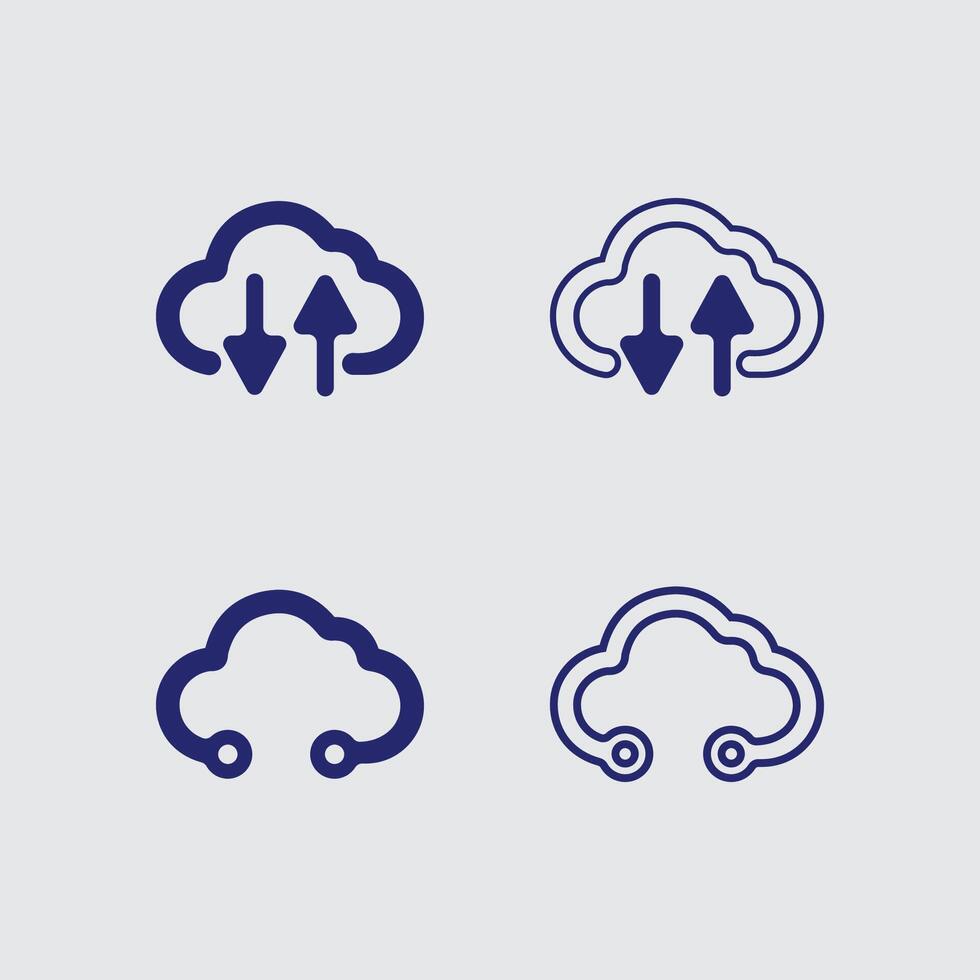 Cloud Logo Design with Abstract Gradient for AI Technology and Online Security Company vector