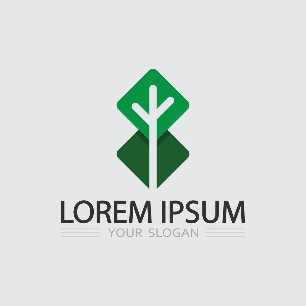 Simple Line Art Plant Logo Icon for Eco Friendly Business and Recyclable Nature Product Label vector