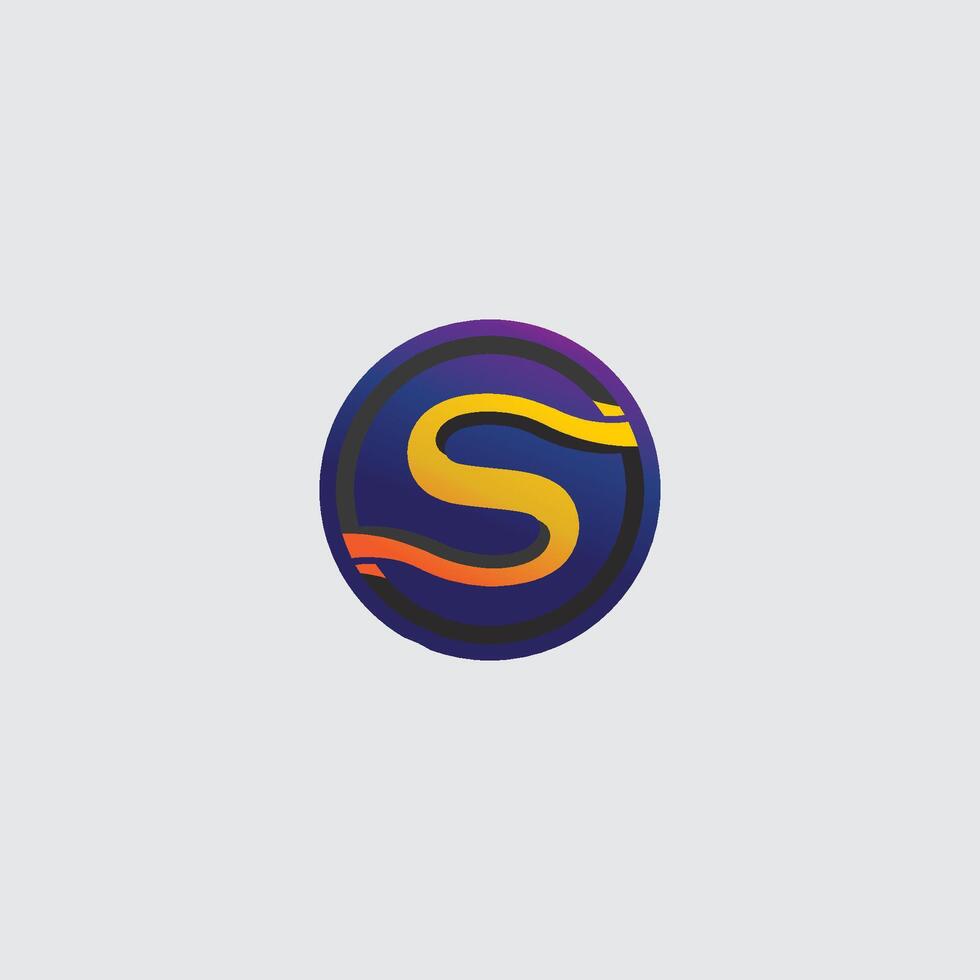 Futuristic S Letter Icon with 3D Effect in Bold Style Perfect for Gaming or Tech Logo vector