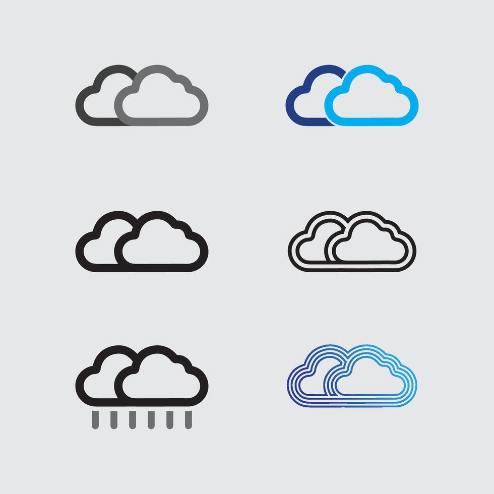 Cloud Design for Logo Template in Gradient Style with Digital Web Service Elements vector
