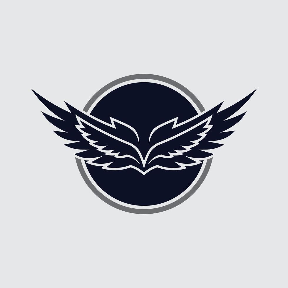 Simple Line Art Wings Icon for Logo, Mobile App Icon, or Tech Branding Identity Template vector