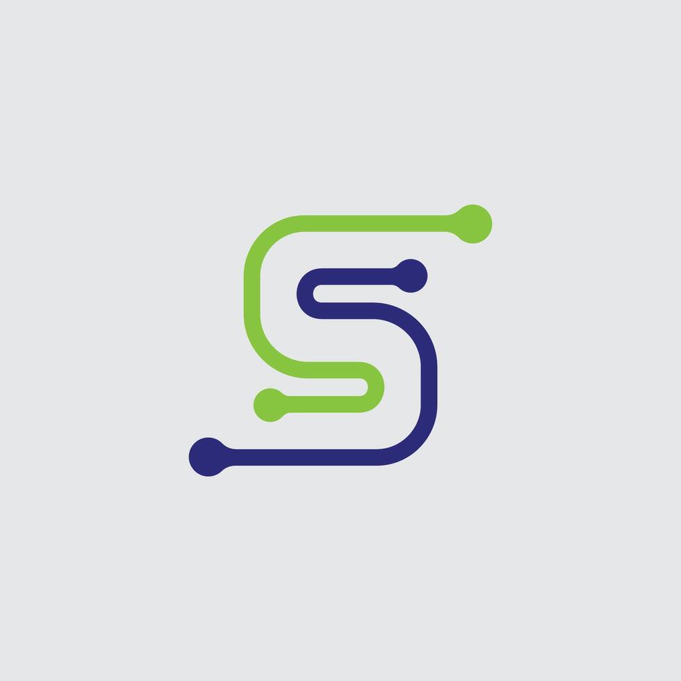S Logo with Nature Inspired Elements vector