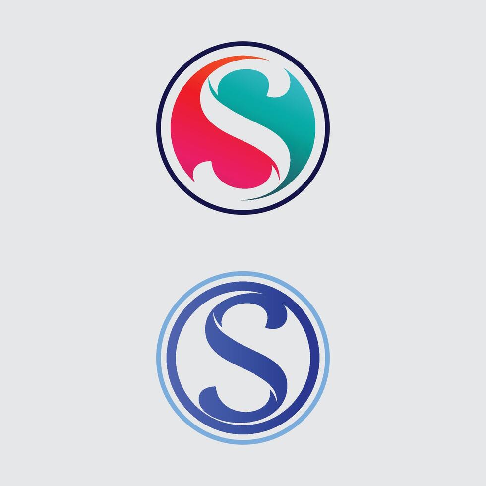 S logo design and S icon stock image graphic vector