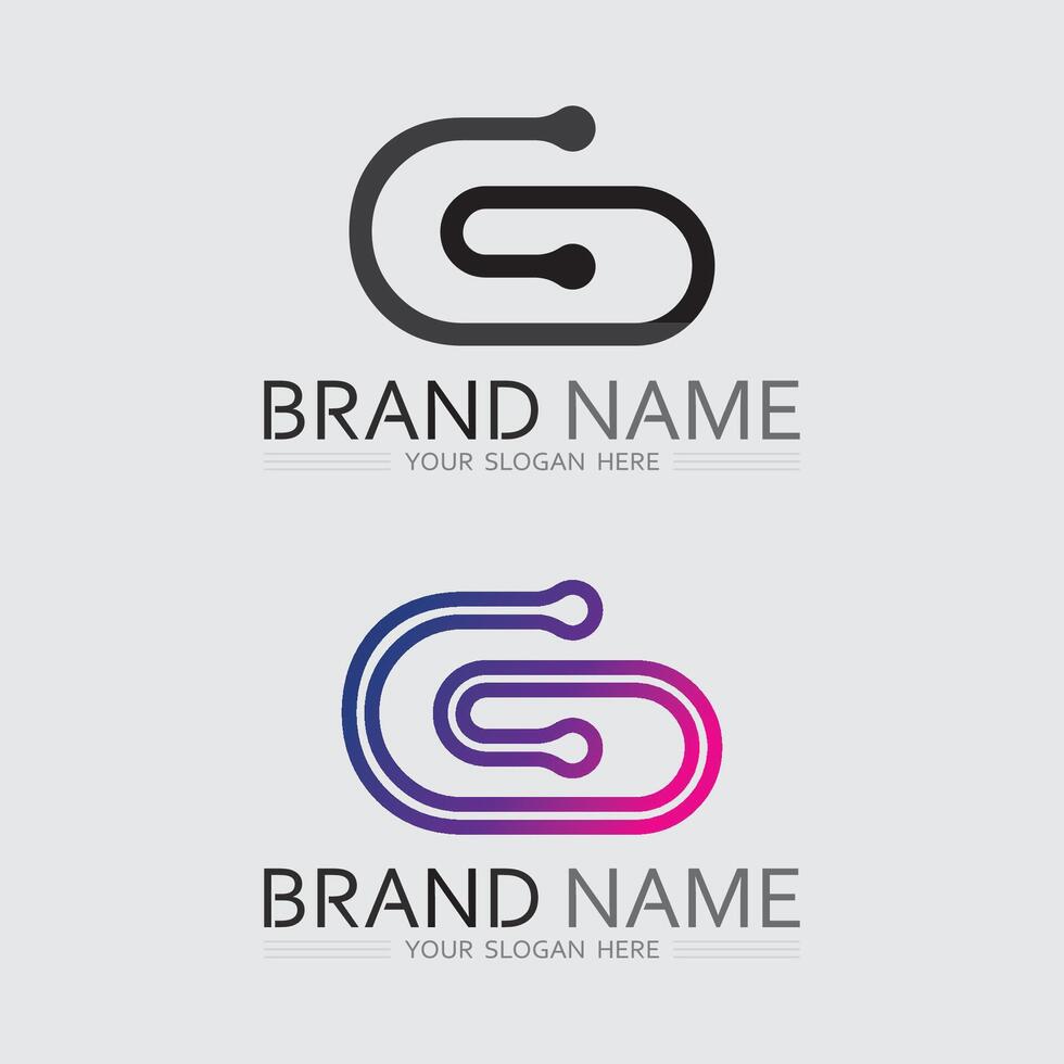 Letter G Logo Design Using Negative Space in a Clean and Simple Style vector