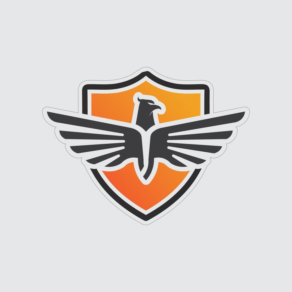 Eagle Head with Abstract Wings Flowing Backwards in Dynamic Illustration Design vector