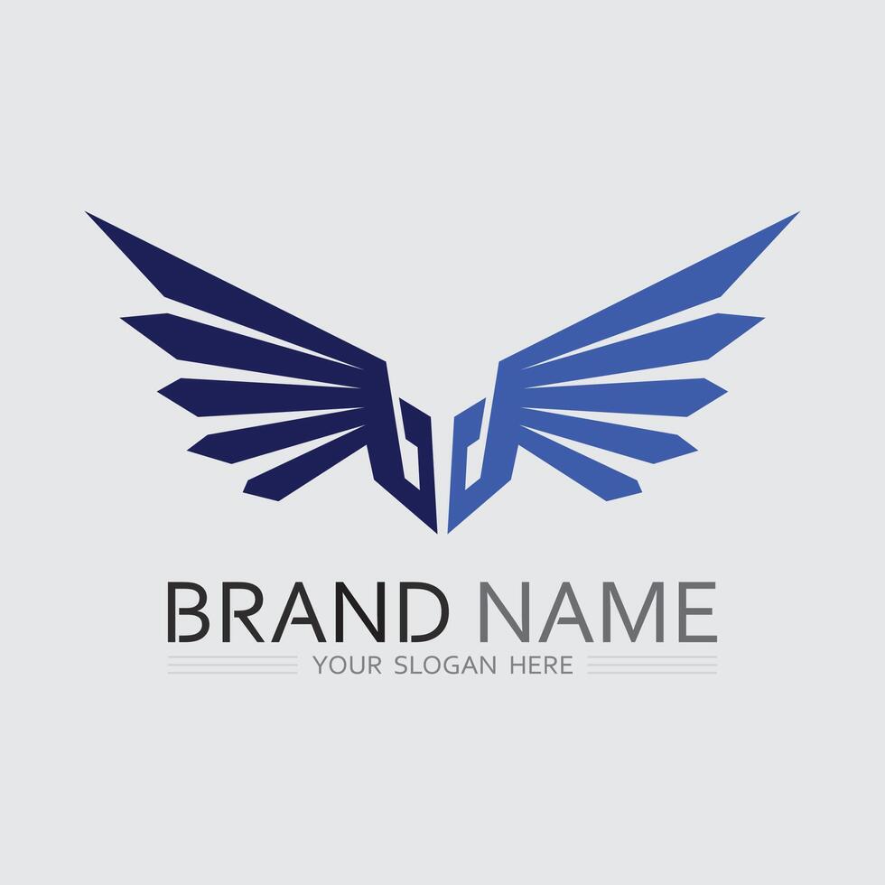 Modern Bird Wings Icon with Futuristic Style vector