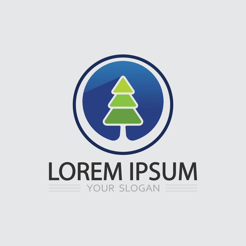 Abstract Tree Logo with Circular Roots Ideal for Wellness, Yoga, and Natural Brands vector
