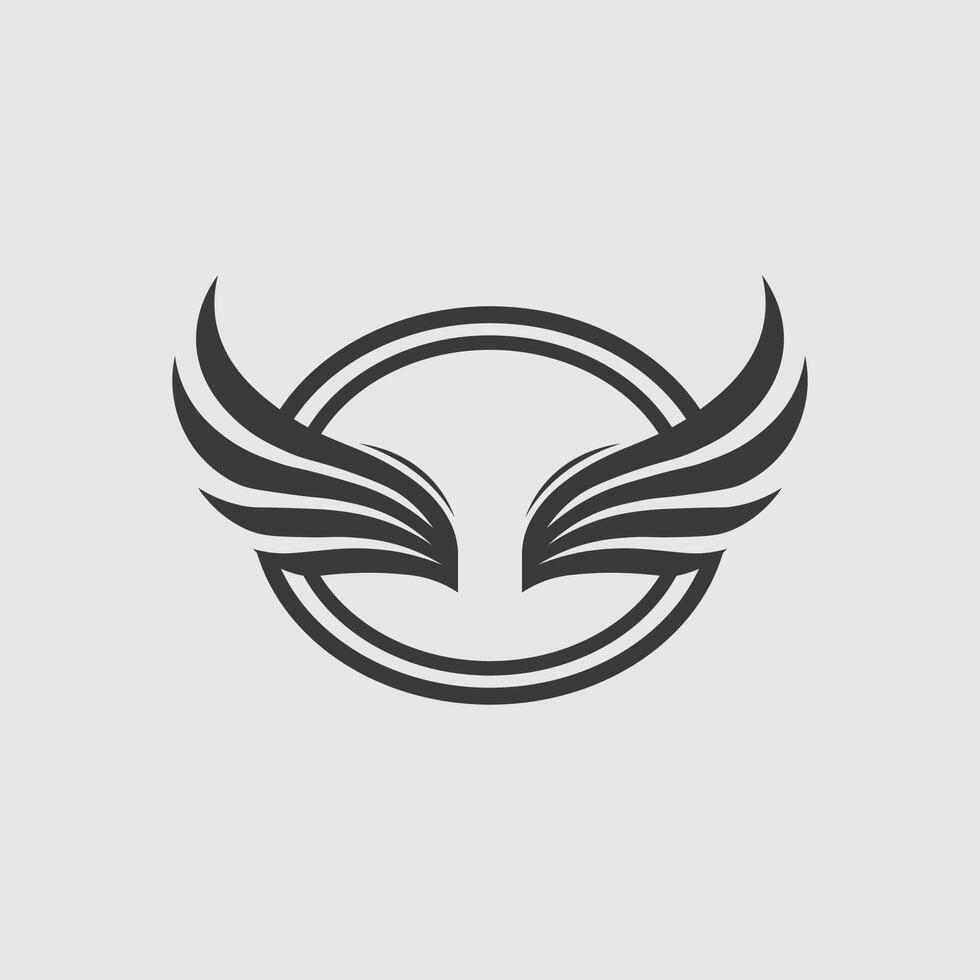 Wings in Tribal Art Style for Tattoo, Logo Badge, or Graphic Illustration Design vector