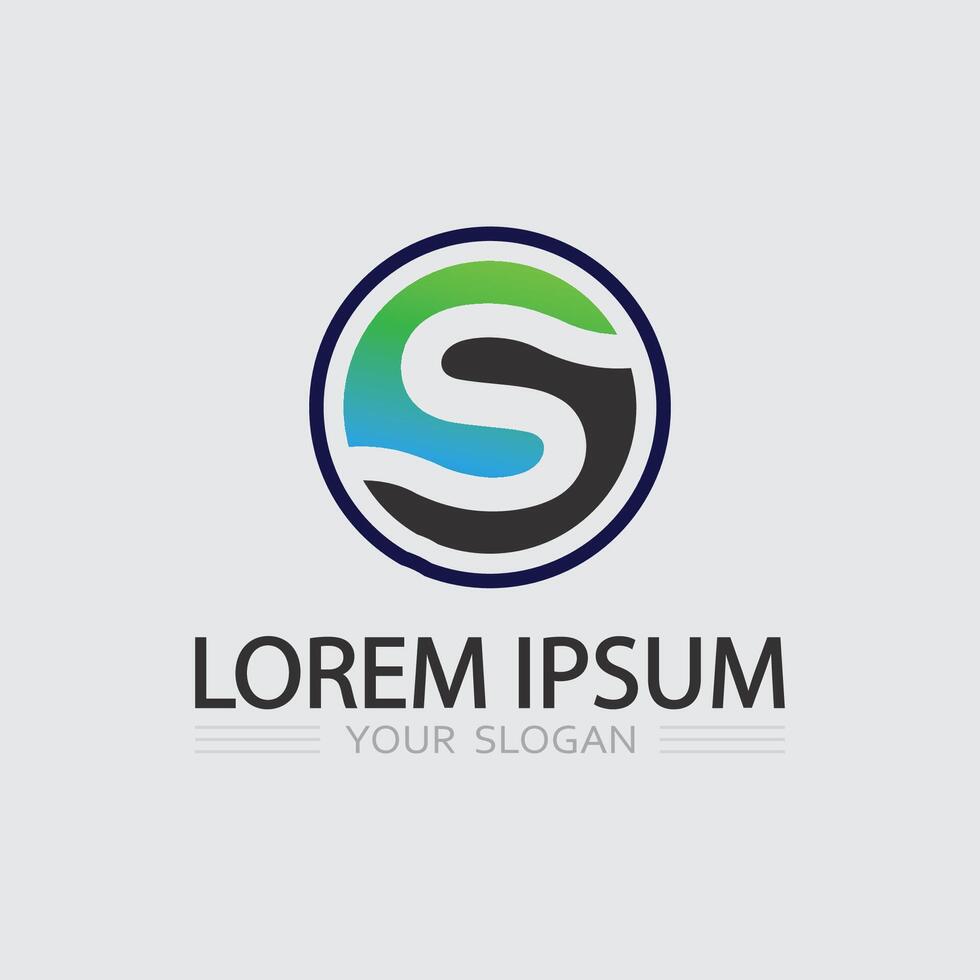 S Monogram Inside Circle Badge for Simple, Professional, and Clean Logo Design vector