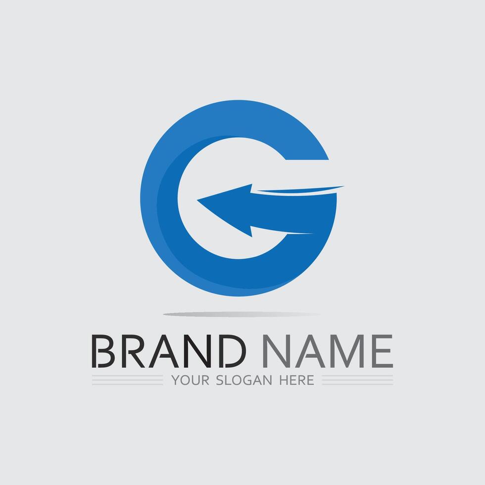 Flat Design G Logo Combined with Bold Serif G Branding vector