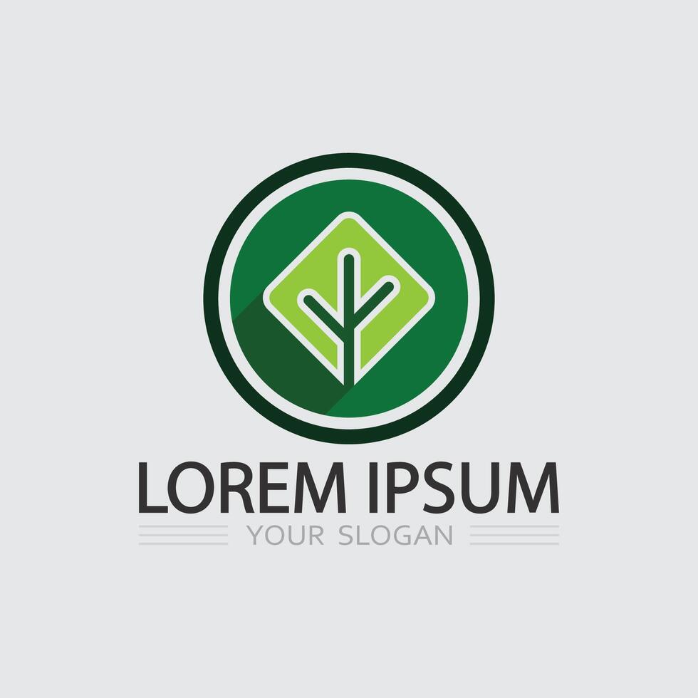 Nature Plant and Tree Emblem Design for Ecosystem Restoration and Environmental Protection Logo vector