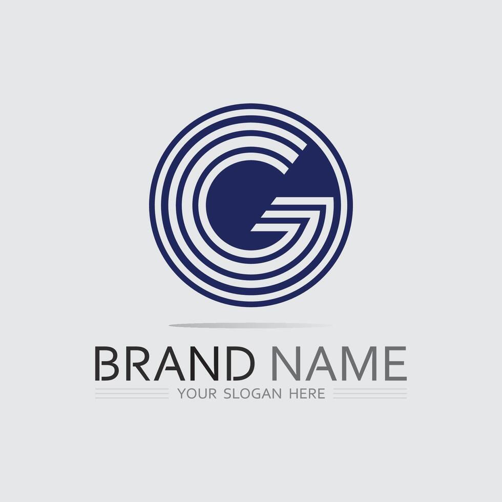 Unique Circle G Logo Paired with High-Tech Font Illustration vector