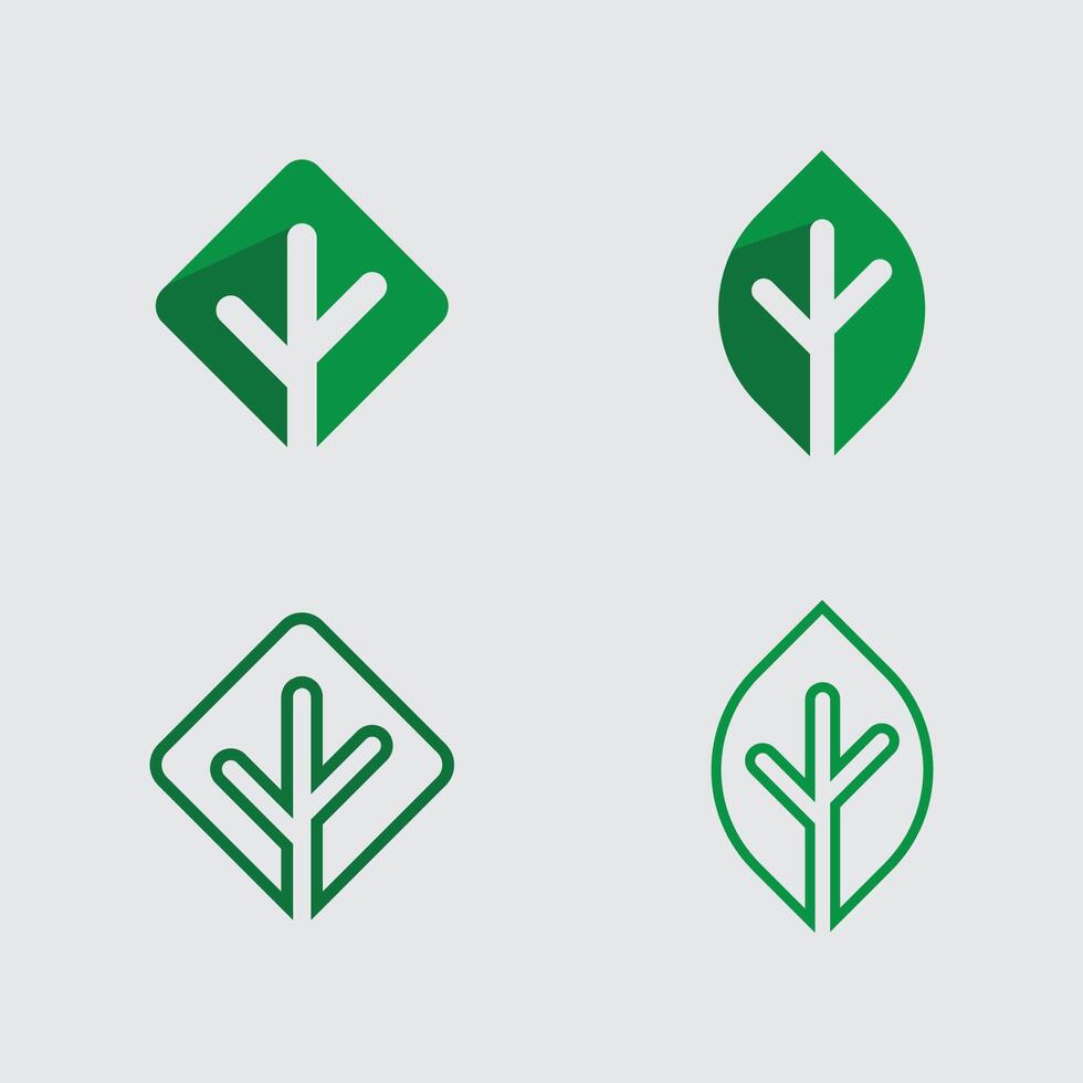 Forest Tree and Natural Plant Emblem Design for Conservation NGO and Green Earth Projects vector