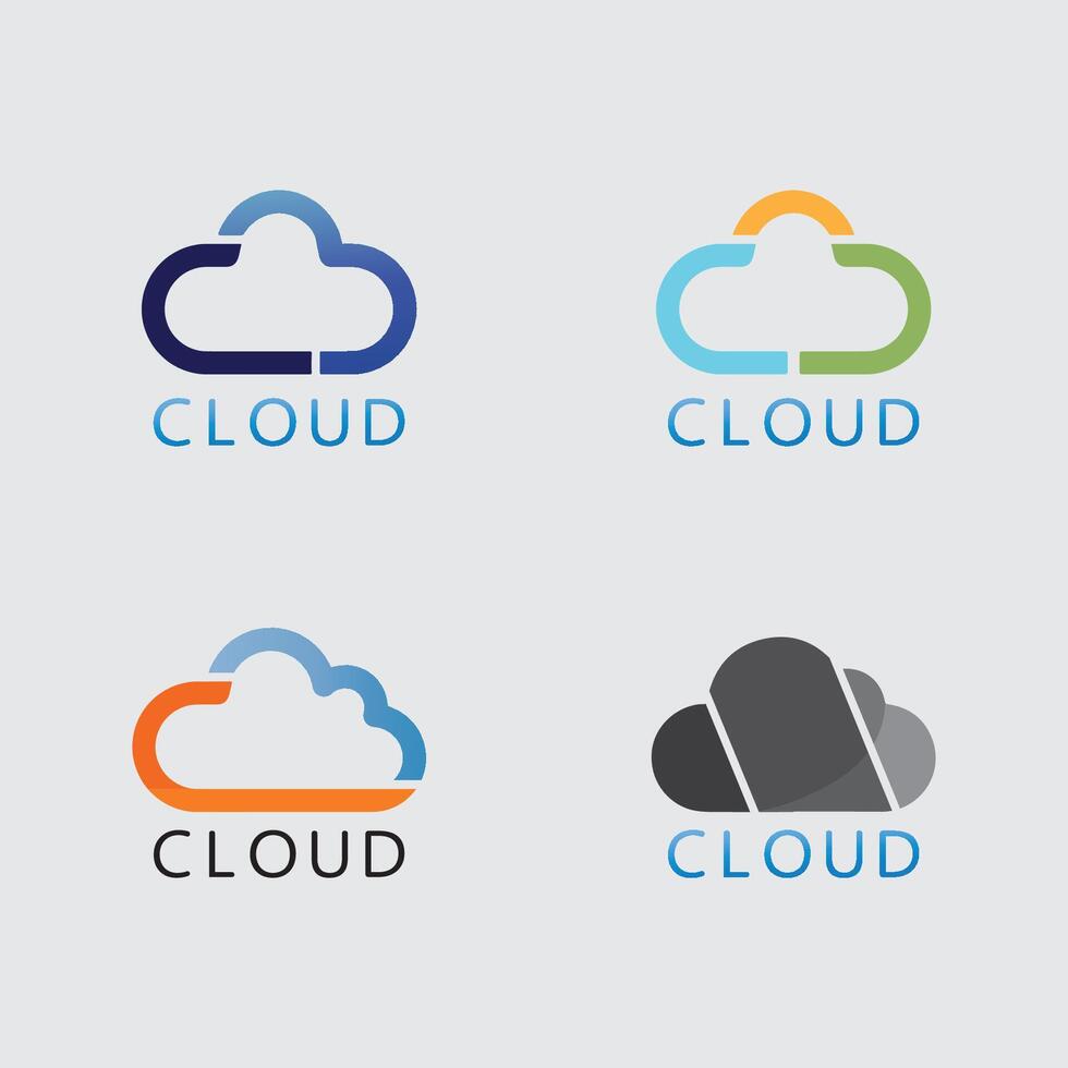 Creative Blue Cloud Logo Icon Design for Technology Business and Digital Storage Branding vector
