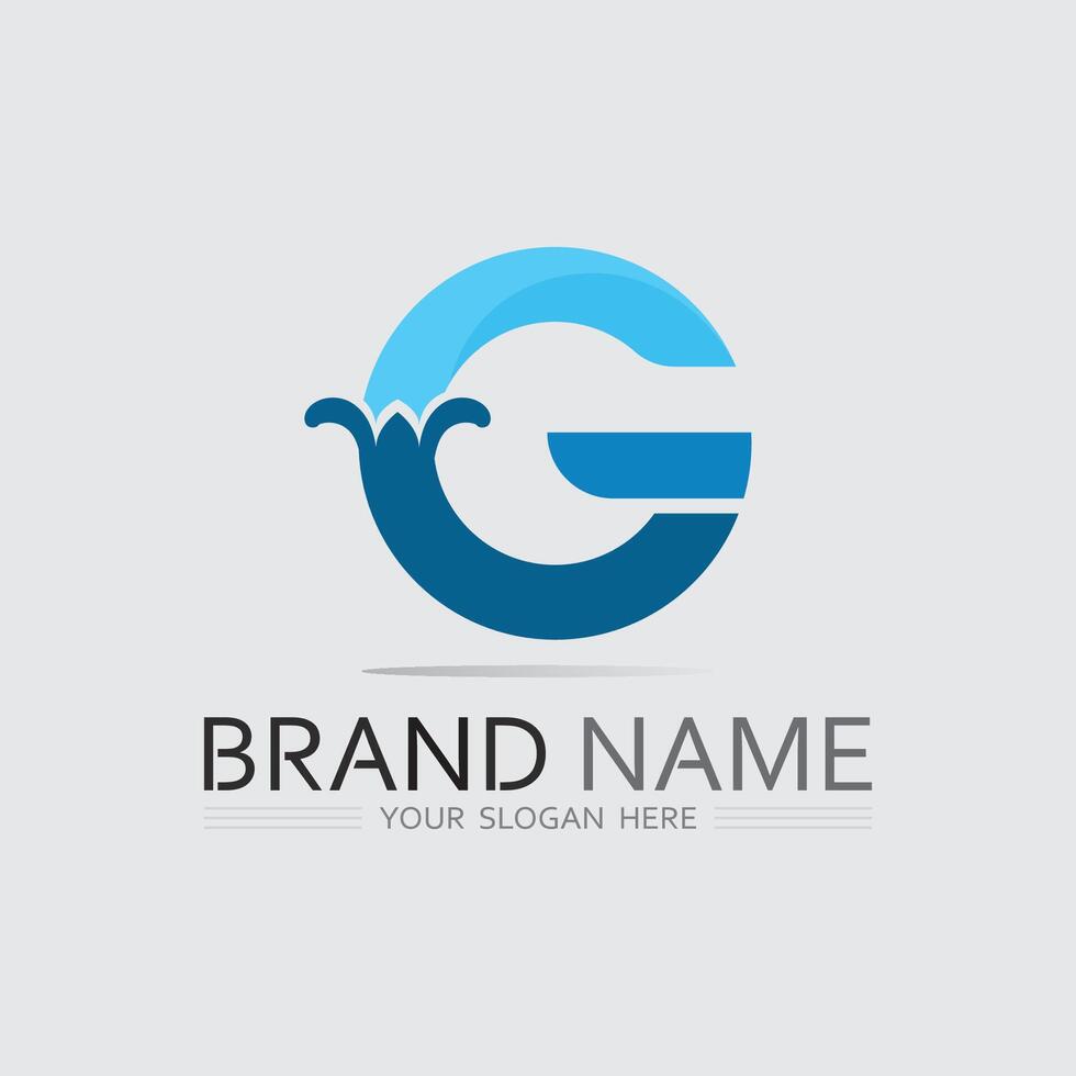 Gradient G Initial Logo Together with Classic G Logo Style vector