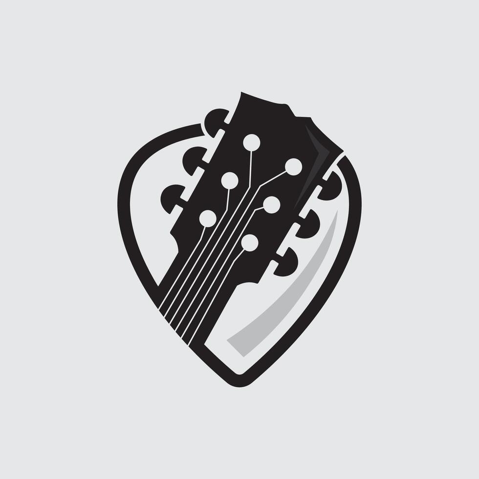 Guitar Silhouette with Melody Symbols Perfect for Music Day Poster or Branding vector