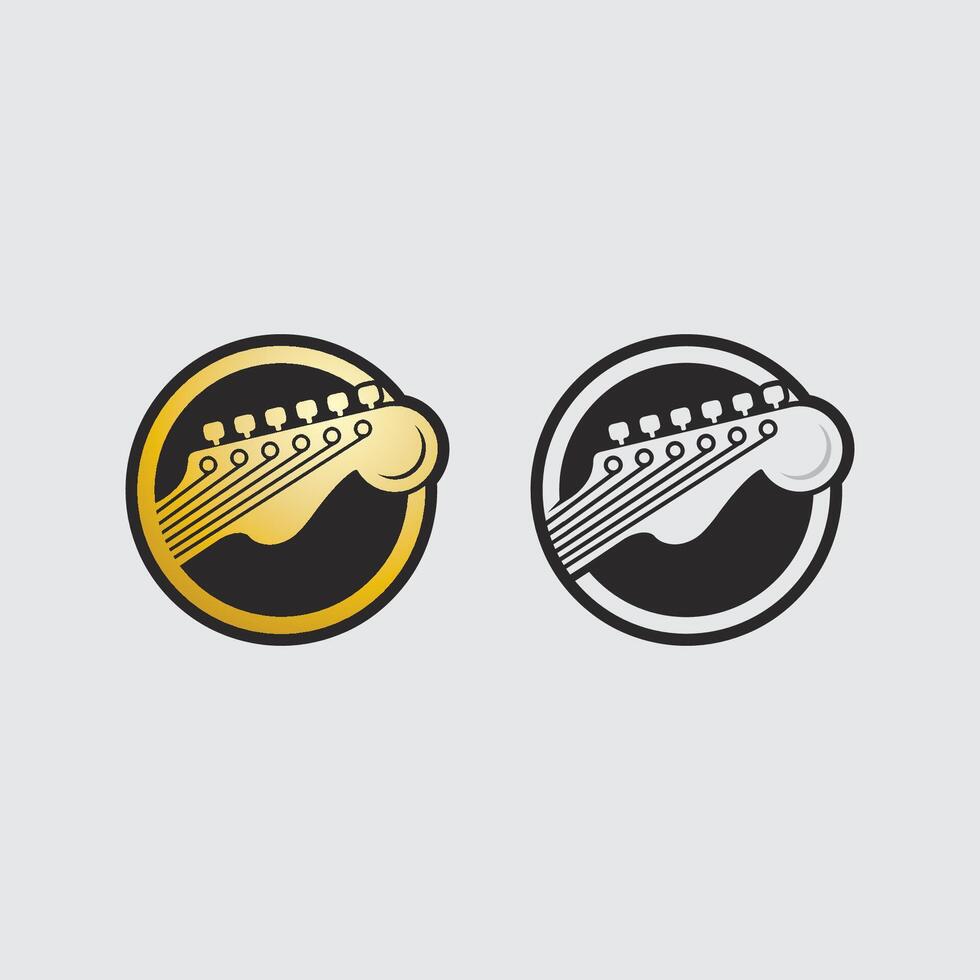 Stylized Guitar Headstock Logo vector