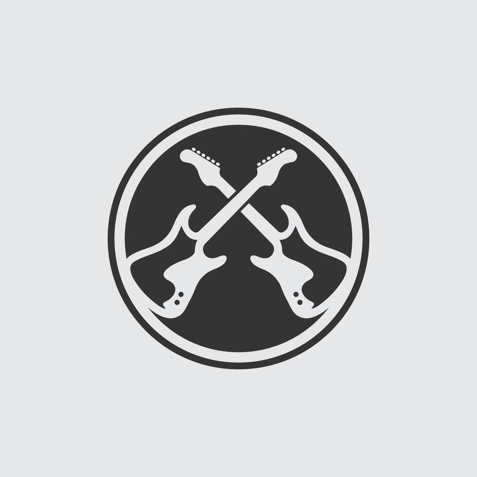 Modern Music Day Logo with Electric Guitar and Typography for Creative Branding Needs vector