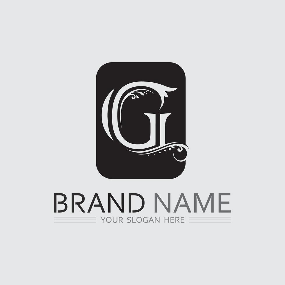 Artistic Line Art G Symbol with Retro Inspired Letter G Logo vector