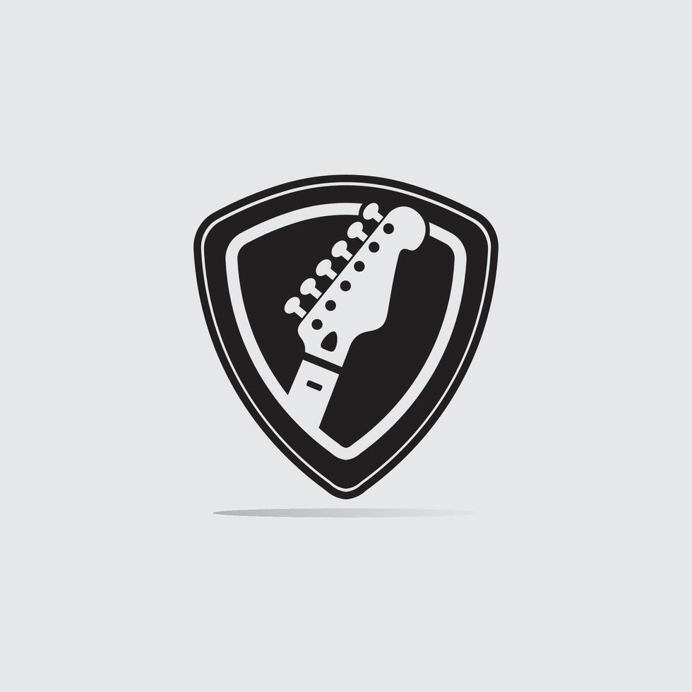 Guitar Pick and String Logo Combination vector