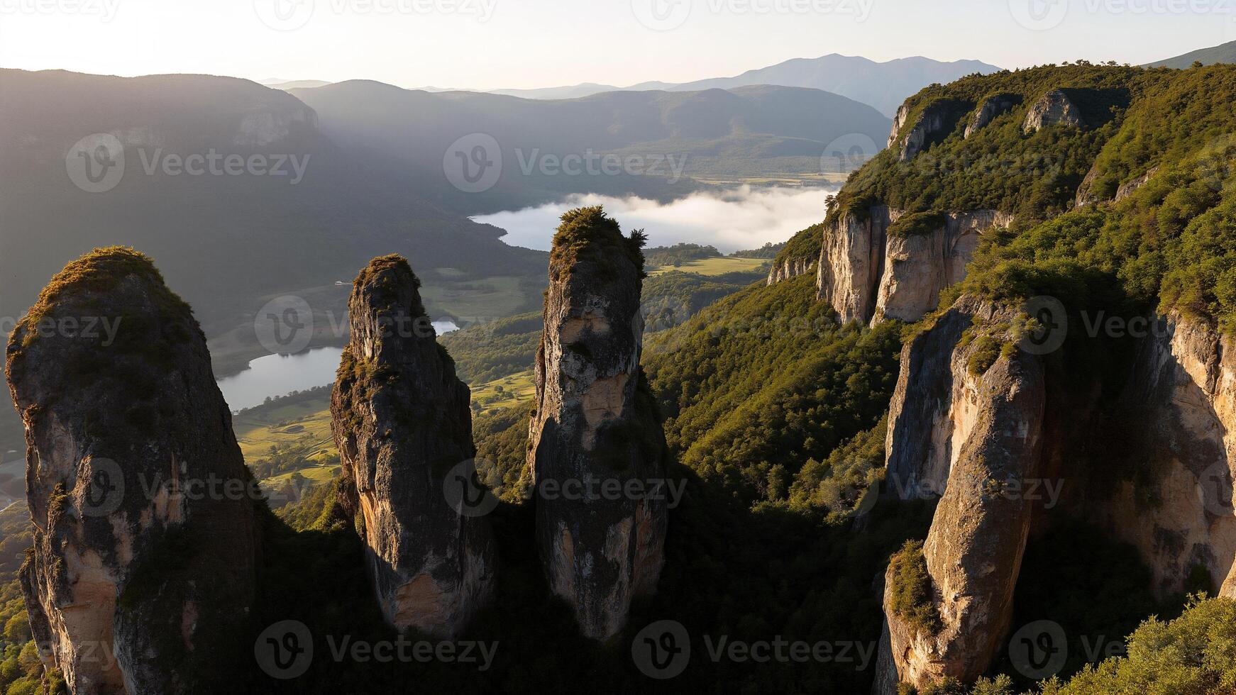 Aerial View of Zhangjiajie National Forest Landscape photo