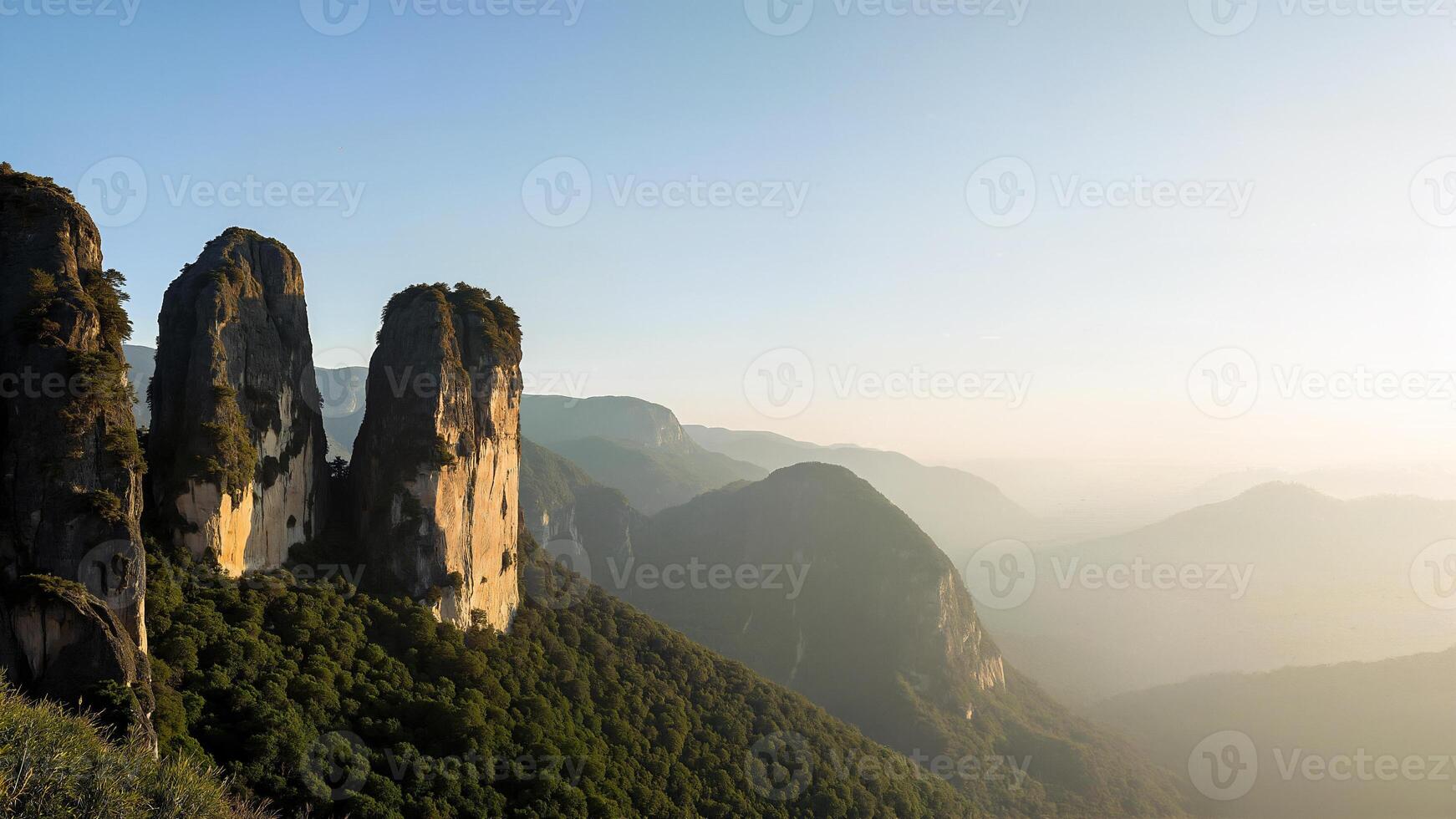 Aerial View of Zhangjiajie National Forest Peaks photo