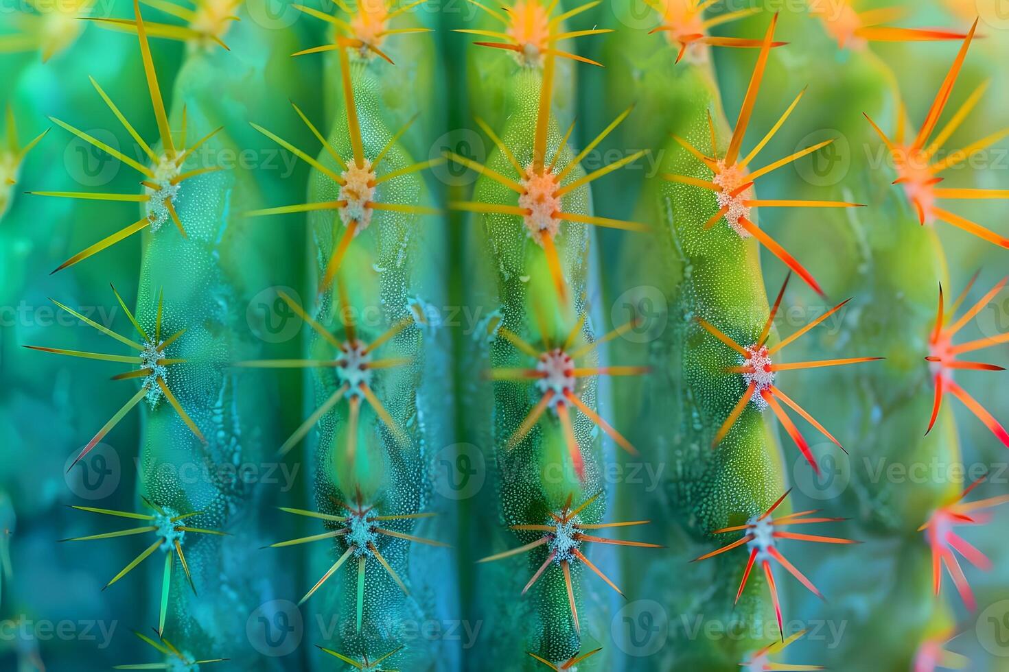 Vibrant Cactus Spines A Close-Up Exploration of Desert Plant Texture, Color, and Resilience in Arid Environments, Showcasing Nature's Detailed Beauty with Stunning Visuals. photo