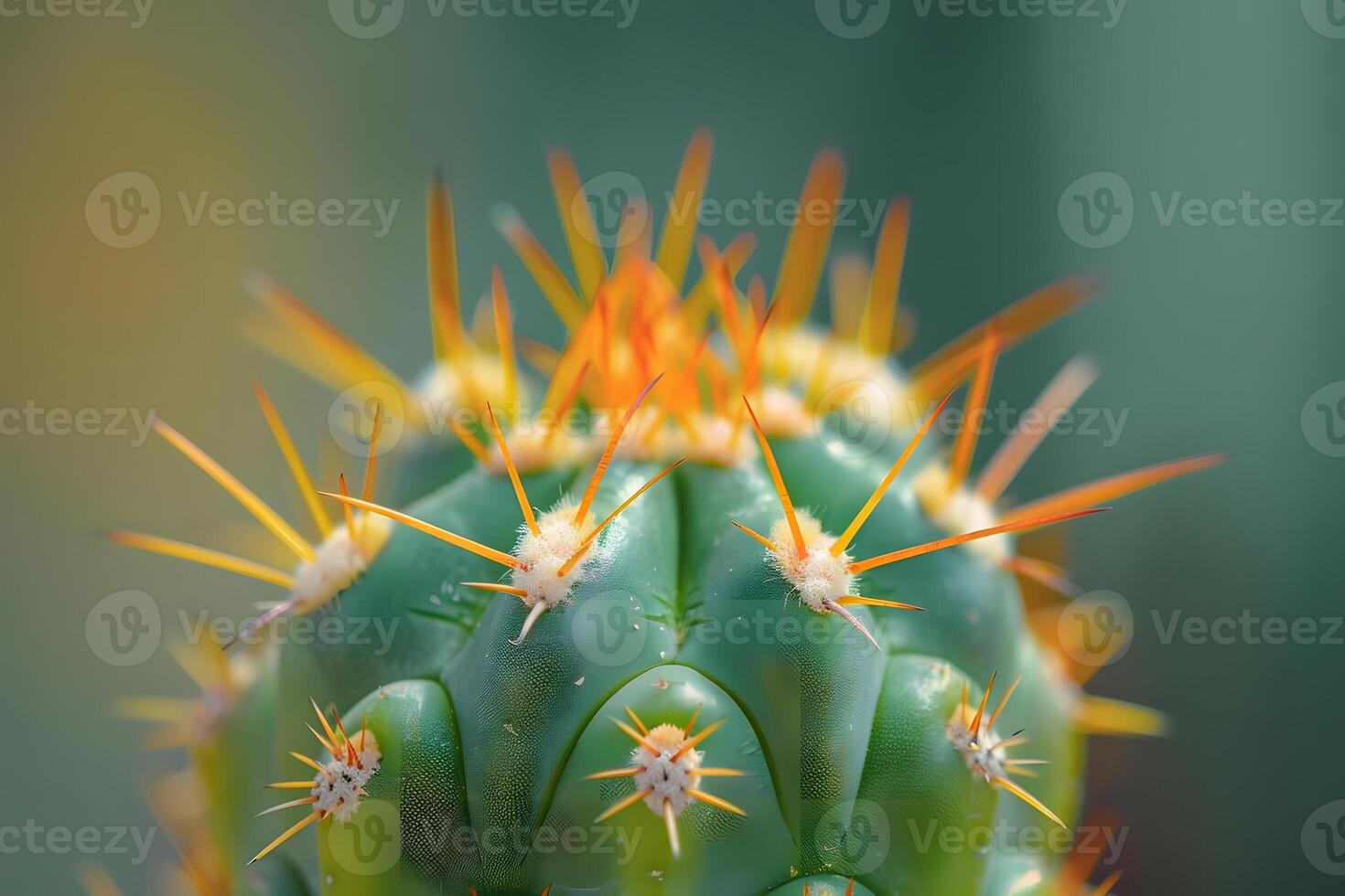 Cactus Close-Up Observing the Intricate Details of Spines and Texture on a Succulent Plant, Showcasing the Beauty of Desert Flora with Stunning Macro Photography. photo