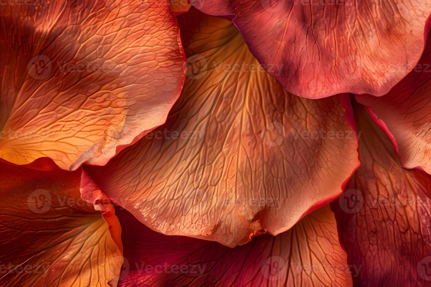 Close-Up View of Delicate Flower Petals Exploring the Intricate Texture and Hues of Botanical Beauty with a Focus on Natural Color Gradients and Organic Shapes in Nature's Masterpiece. photo