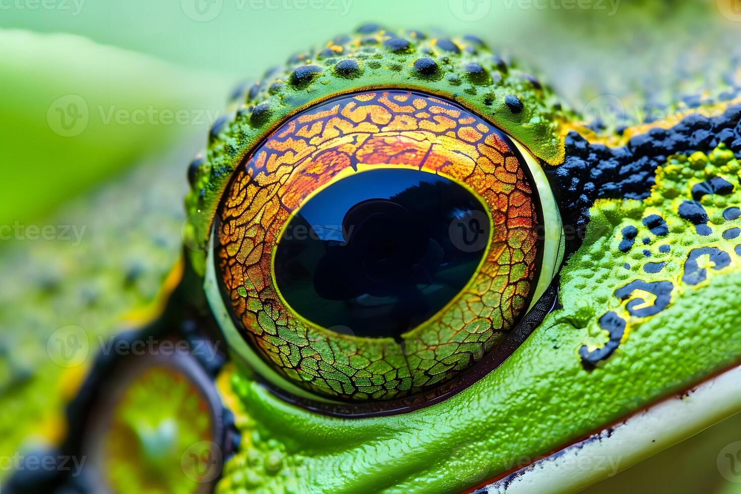 Exploring the Intricate Details A Close-Up Look at Amphibian Eye Structures, Revealing the Wonders of Nature's Design with Stunning Macro Photography. photo