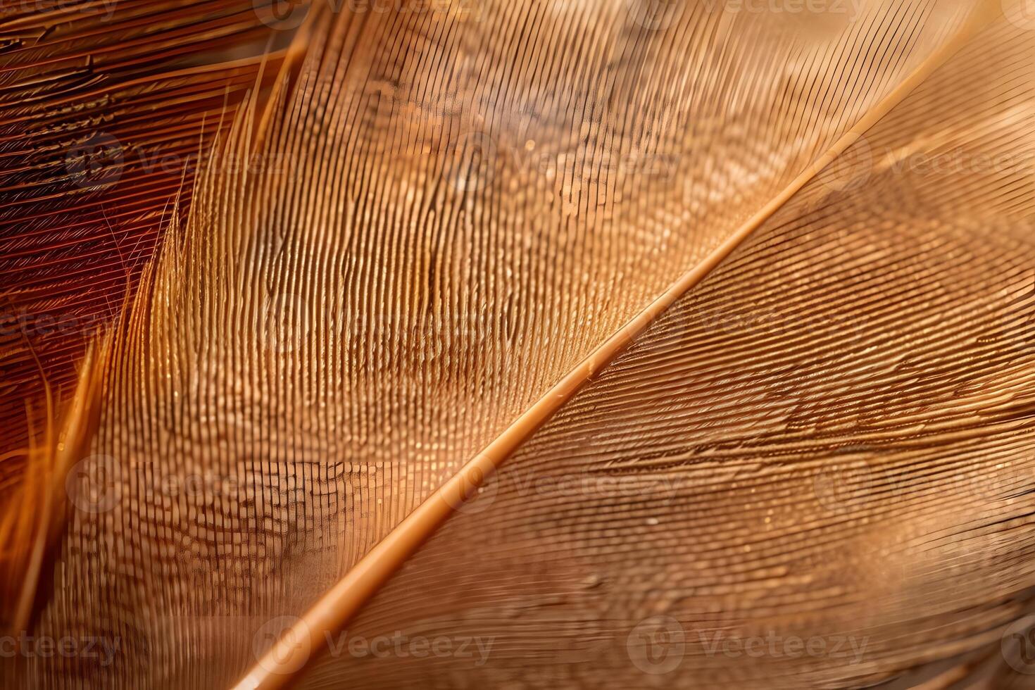 Exploring the Intricate Structure of a Bird Feather Close-Up View of Barbs and Barbules, Revealing Natural Beauty and Amazing Details in the Avian World with Stunning Textures. photo