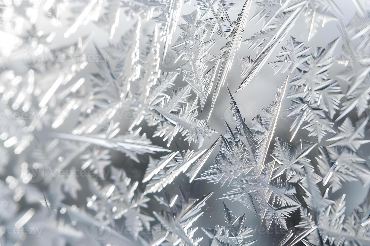 Ice Crystals Observing the Intricate Beauty of Frozen Water, Exhibiting Delicate Structures and Patterns, Under Close Examination, in Stunning Detail. A Visual Exploration of Winter's Natural Art. photo