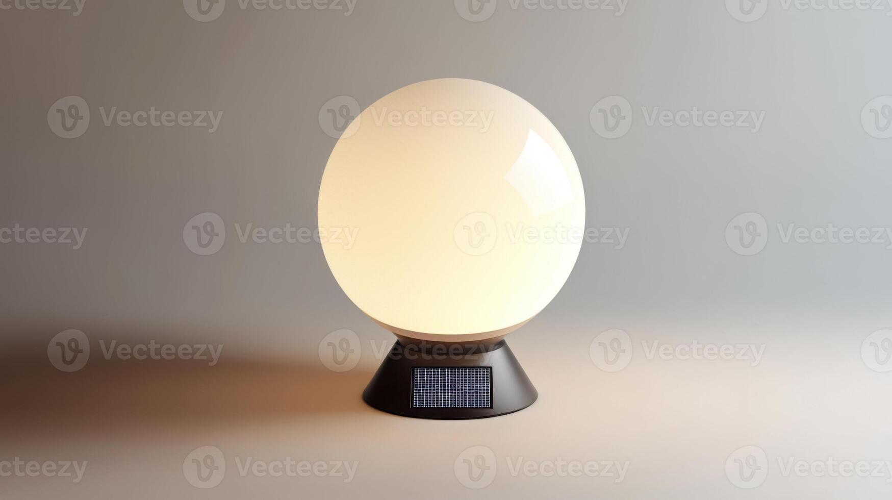 A lamp with a solar panel on top photo