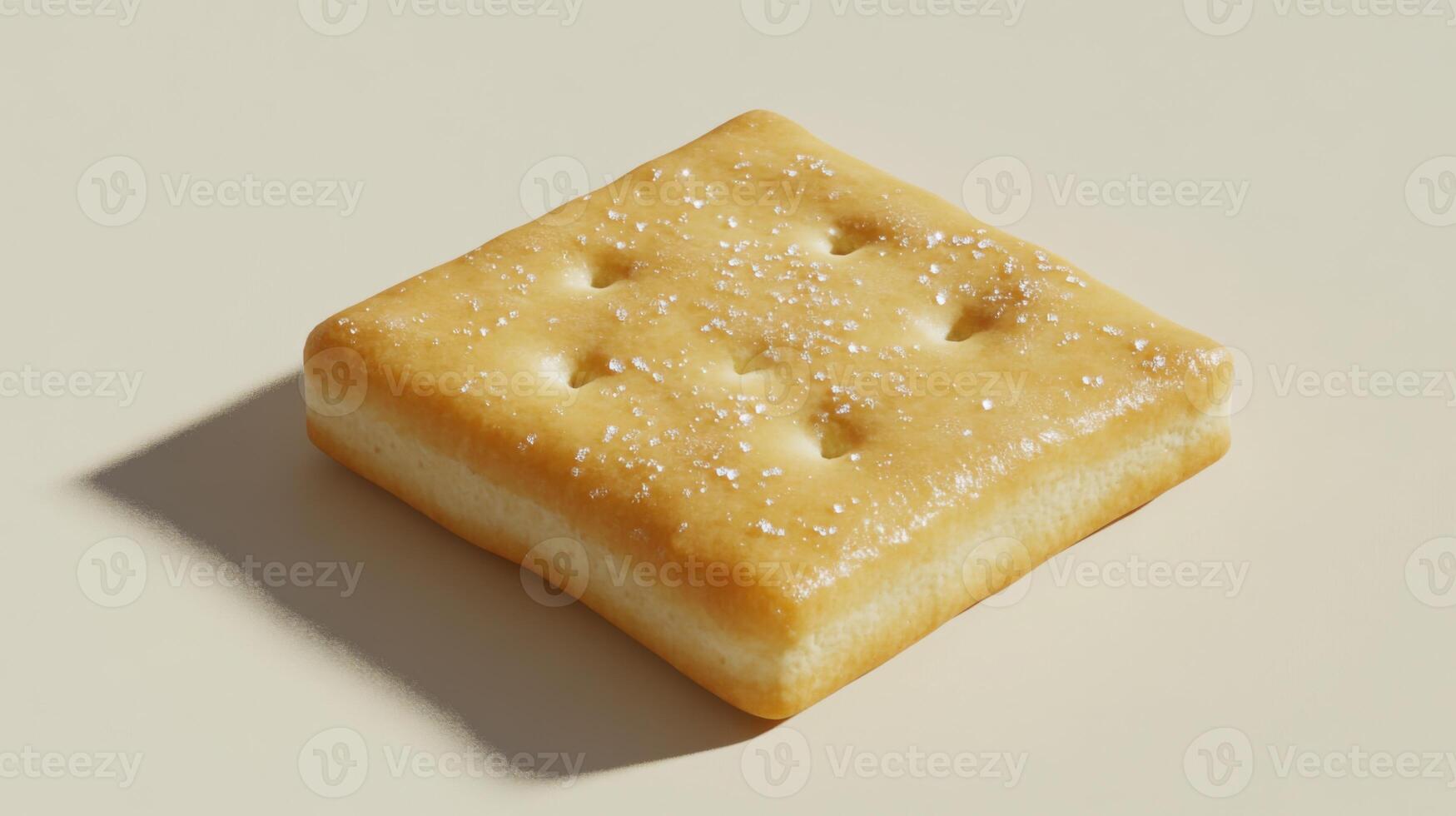 A square of crackers on a white surface photo