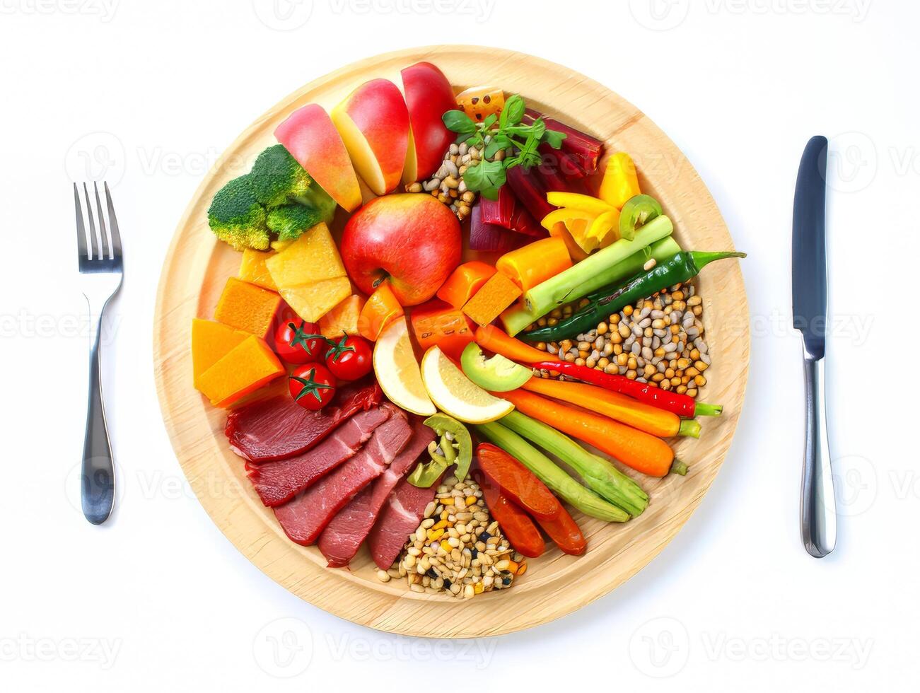 A plate with a variety of different foods on it photo