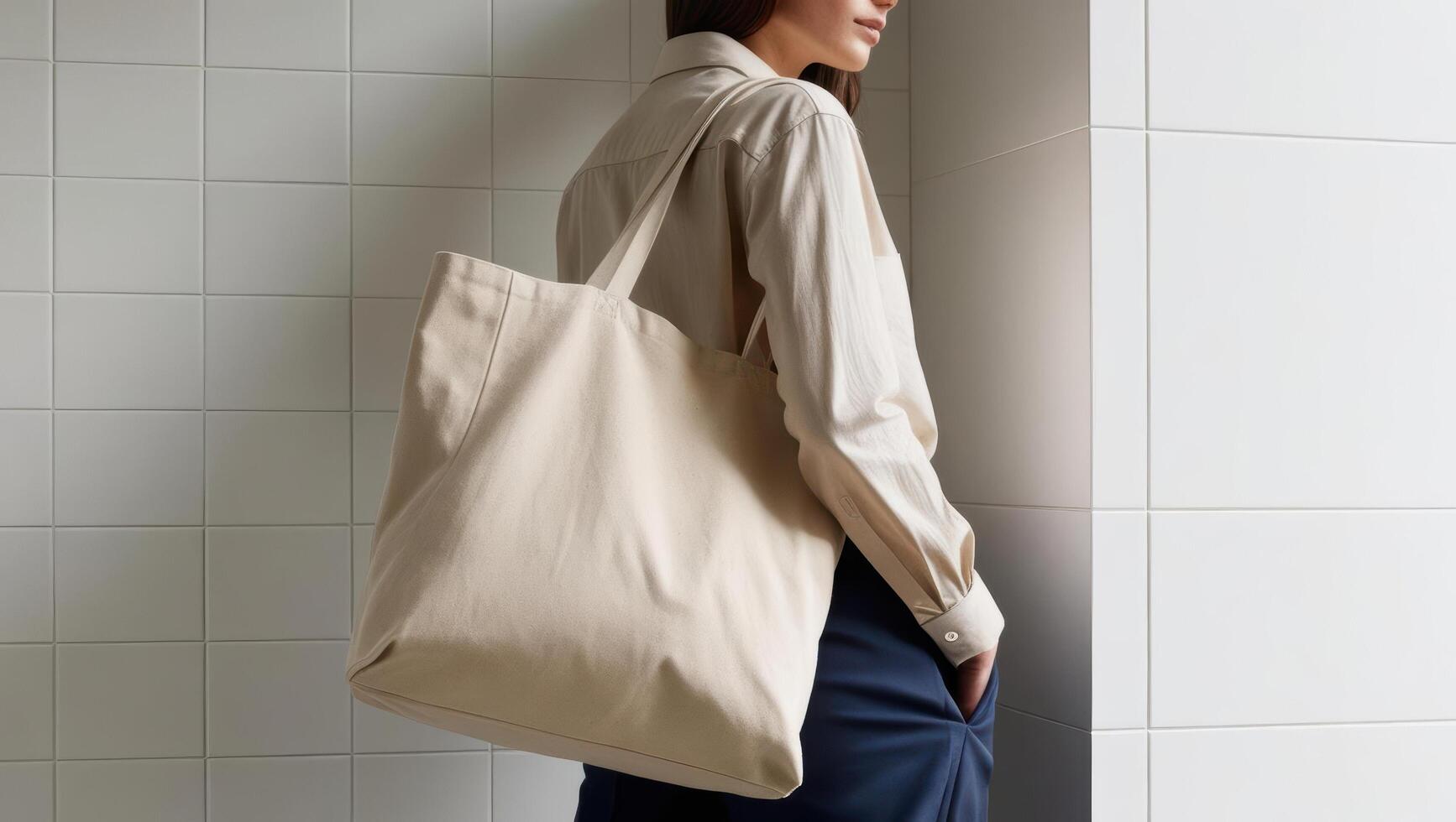 Neutral Carry Bag On White Background photo