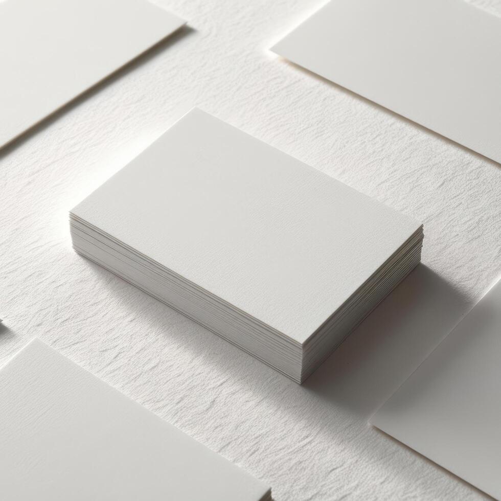 Business Card Set On Clean Background photo