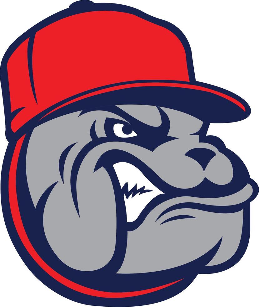 sports bulldog face set vector