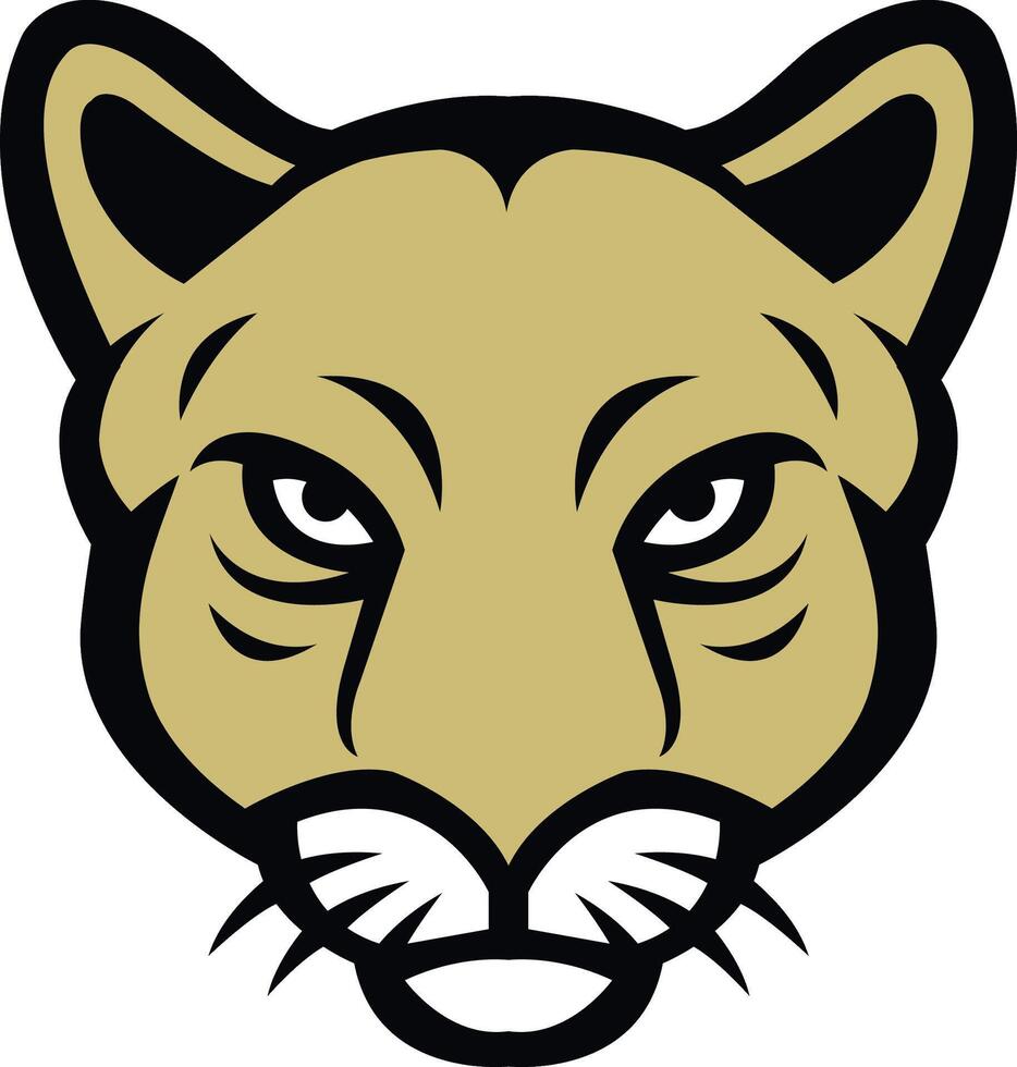 cougar head symbol set vector