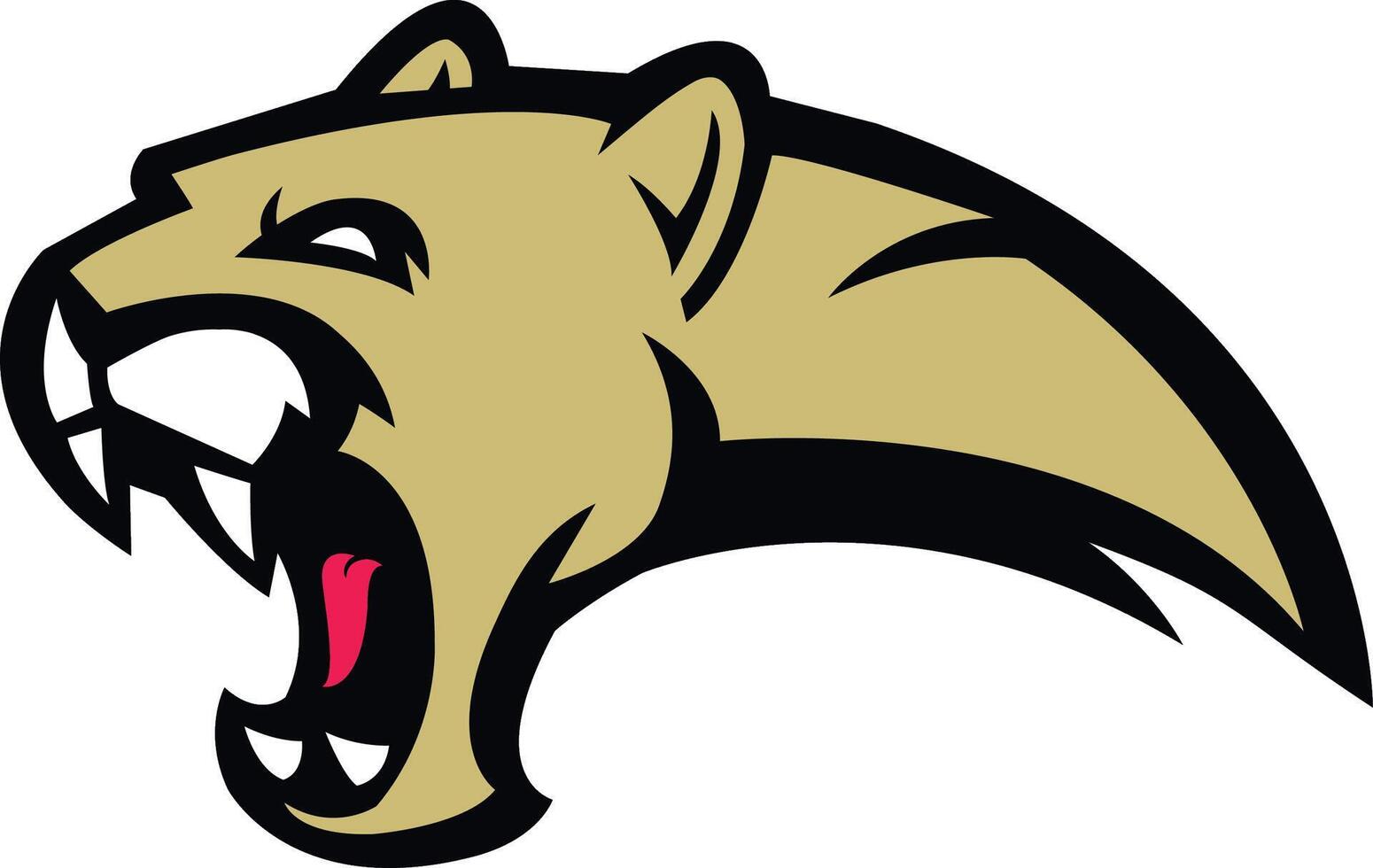 wild cat emblem icons vector