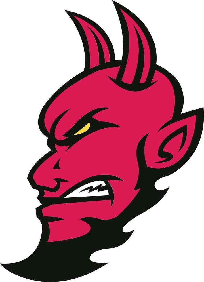 demon head mascot set vector